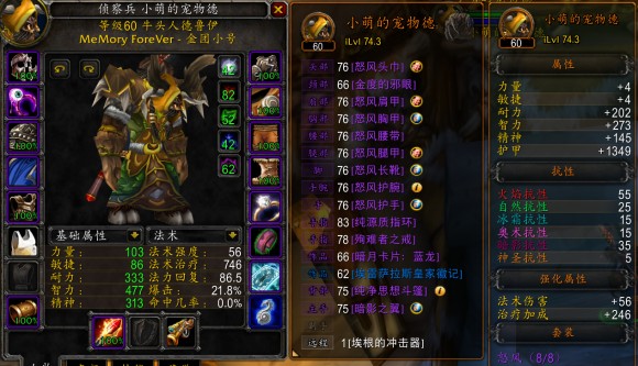 魔兽世界《WOW》奶德配装天赋攻略