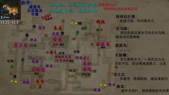 方舟生存进化手游11.25~12.1地牢攻略地图