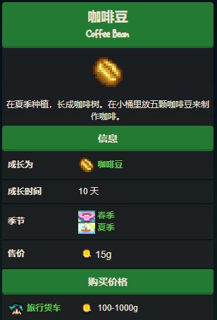 星露谷物语《StardewValley》咖啡攻略