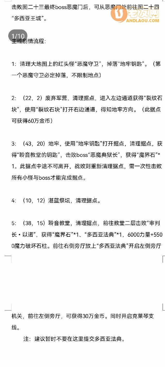 《地下城堡2》图24主线支线流程及难点BOSS攻略